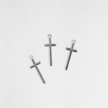 Dije cruz larga niquel x10