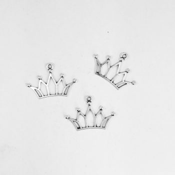 Dije corona con puntas niquel x10