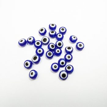 Ojo turco acrilico chato azul 8 mm x10u