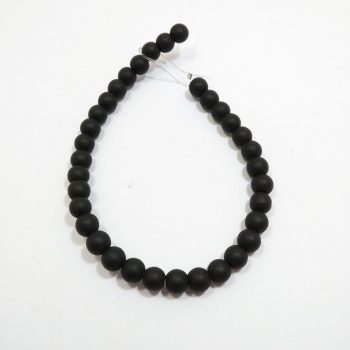 Piedra bolita 6 mm obsidiana negro mate