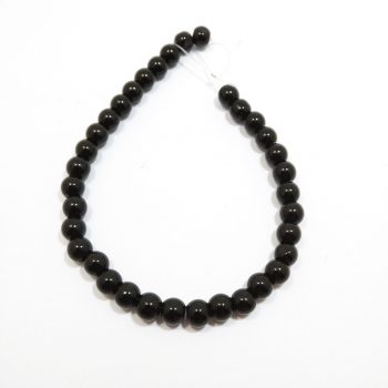 Piedra bolita 6 mm obsidiana negro brillo