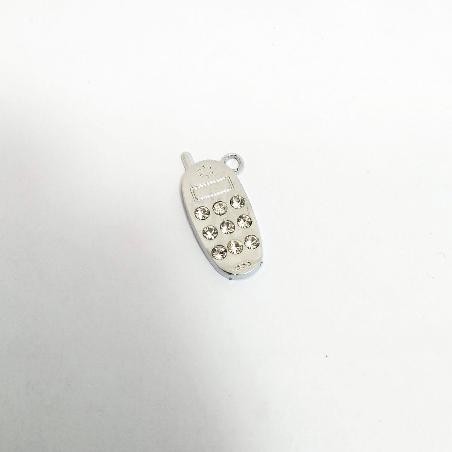 Dije c/strass metal niquelado celular