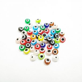 Ojo turco acrilico chato 6 mm colores x10u