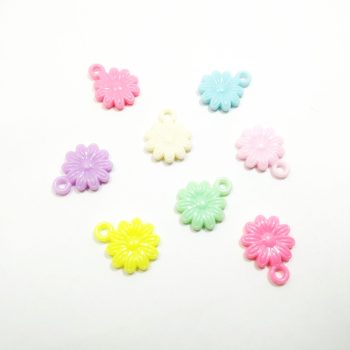Flor acrilico colores pastel colgante x10grs
