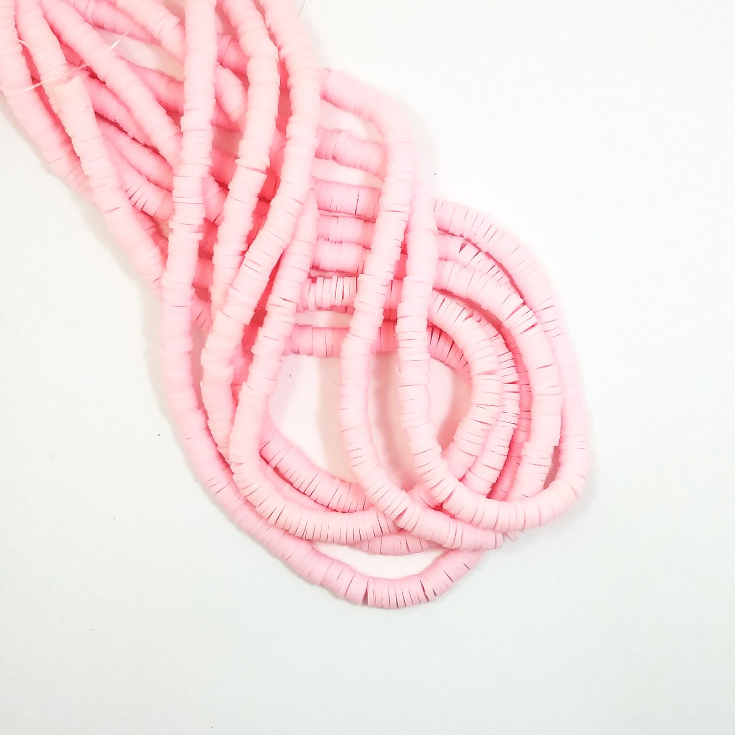 Tira de fimo 6 mm disco rosa claro
