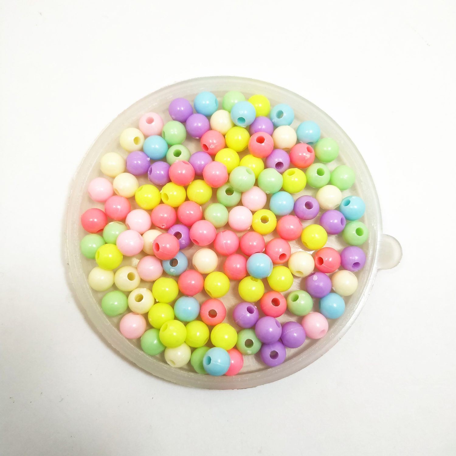 Bolitas acrilico colores pastel 6 mm x10grs