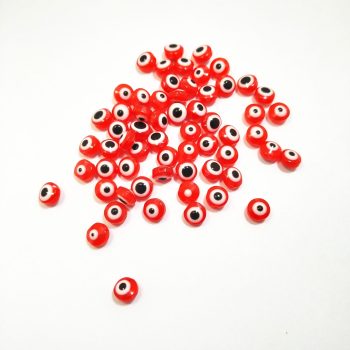Ojo turco acrilico chato rojo 6mm x10u
