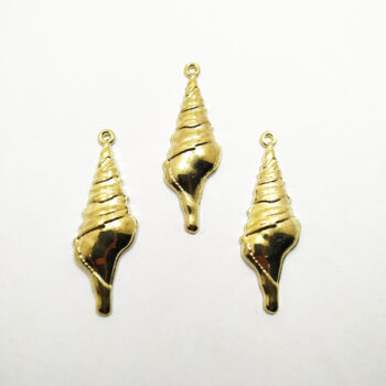 Dije metal dorado caracol grande x1