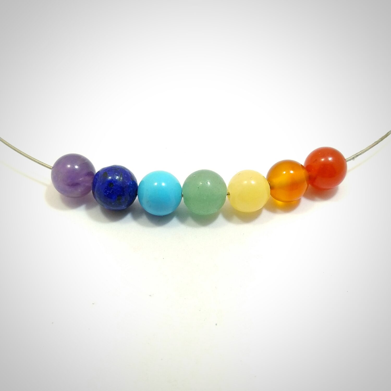 Bolitas de piedra 8mm colores 7 chakras