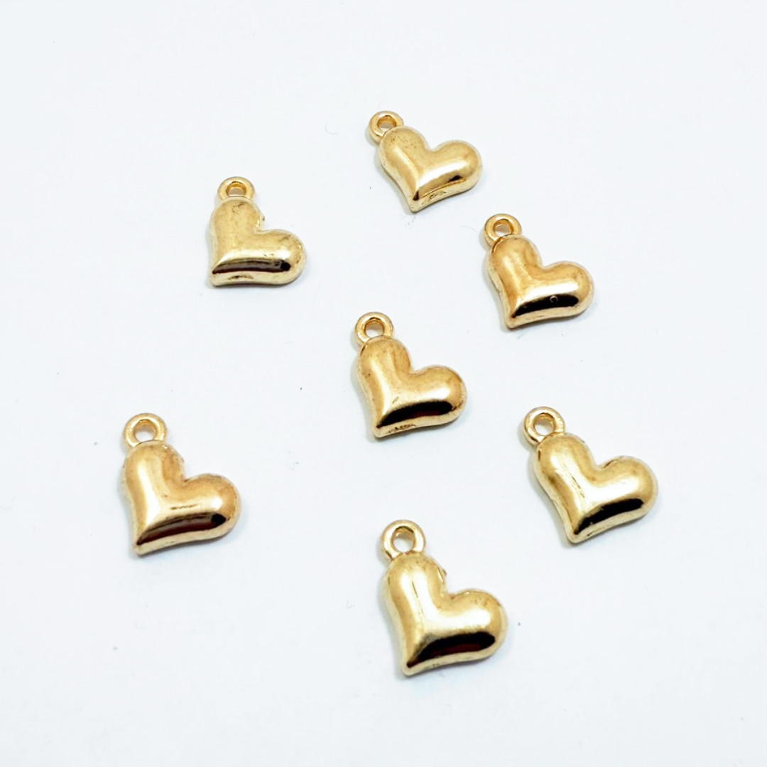 Dije metal corazon liso dorado x10u