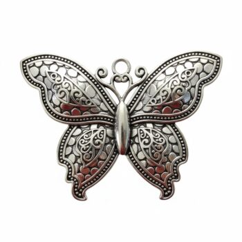 Dije metal mariposa grande niquel