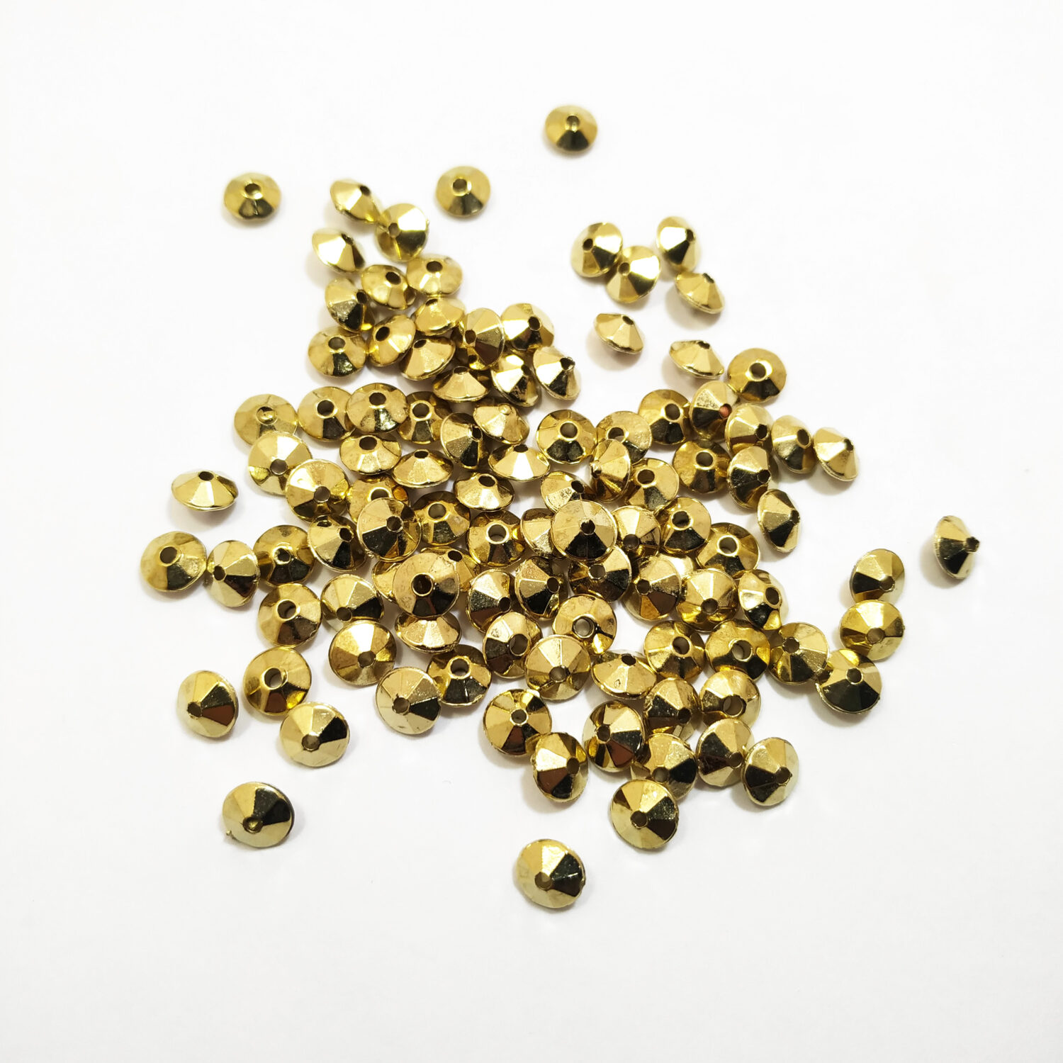 Separador plastico metalizado dorado disco facetado x10 grs