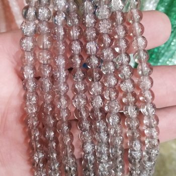 Tira bolitas de vidrio craquelado 6 mm gris humo