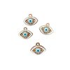 Dije ojo metal con strass dorado esmaltado blanco