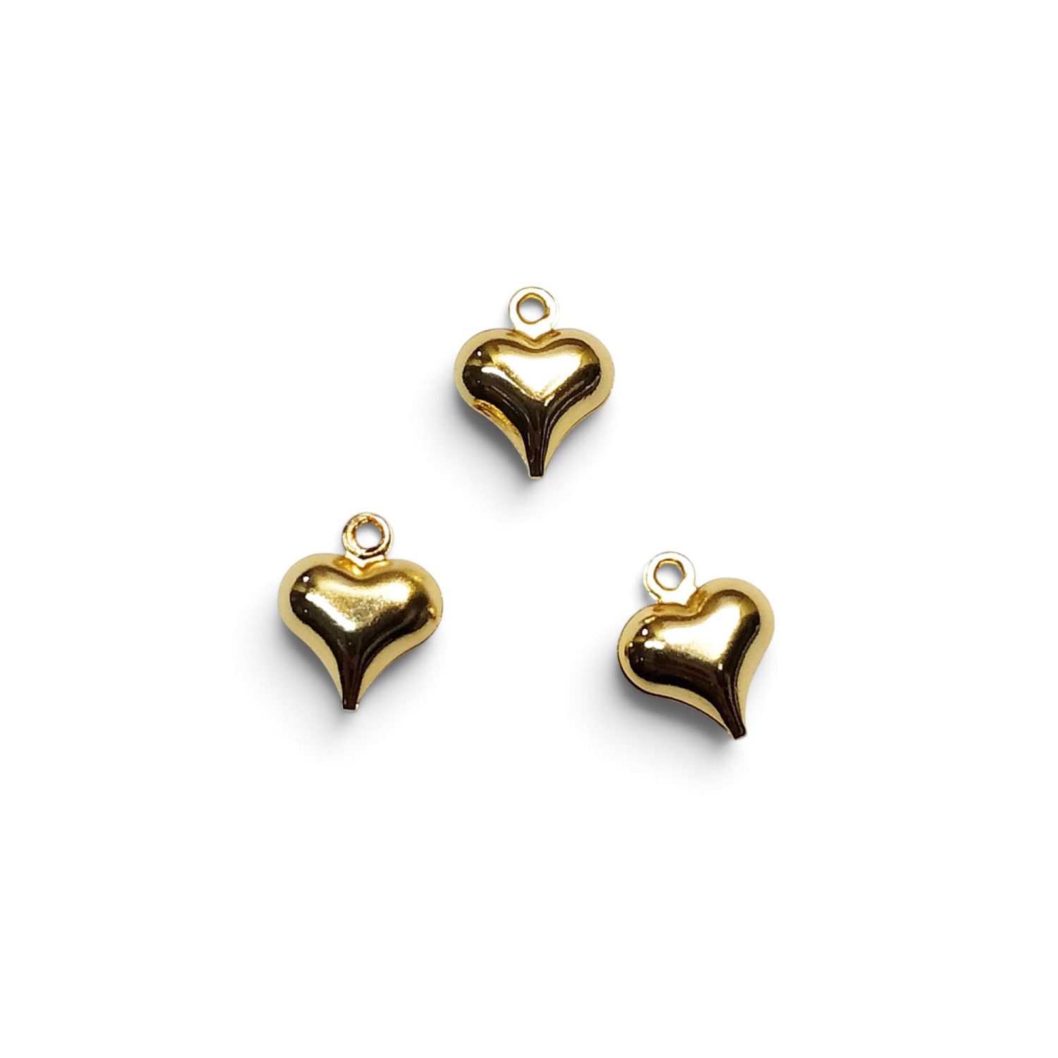 Dije colgante corazon inflado oro laminado