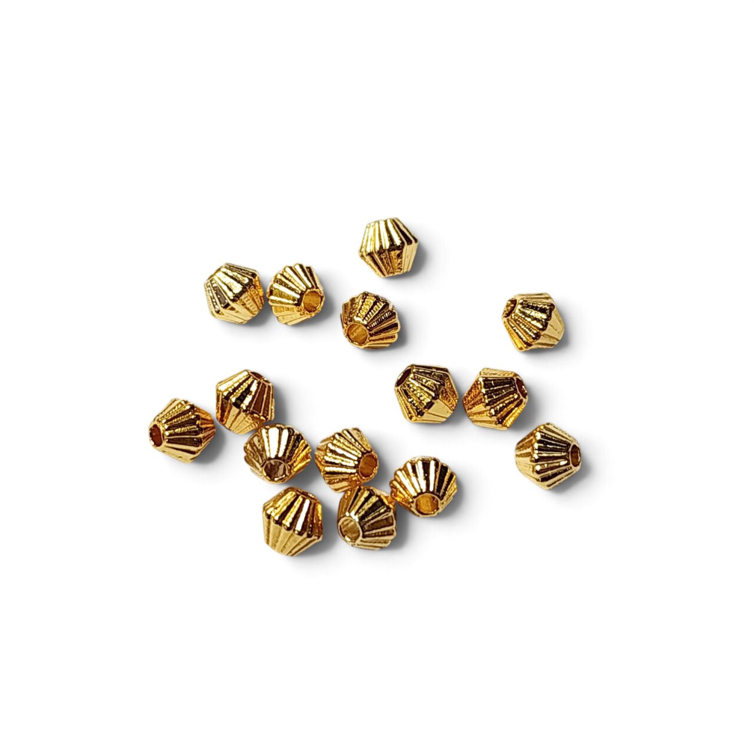 Separador bicono rayado oro laminado